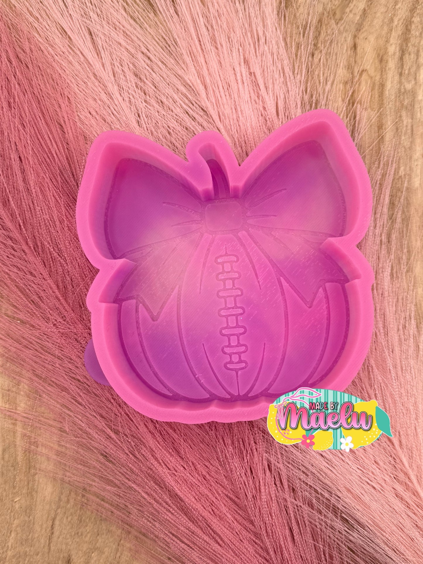 Football Pumpkin with Bow freshie mold | silicone freshie mold