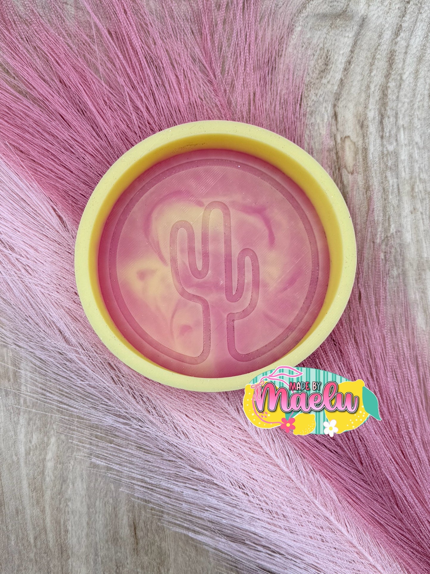 Neon Cactus Round Freshie Mold | silicone freshie mold