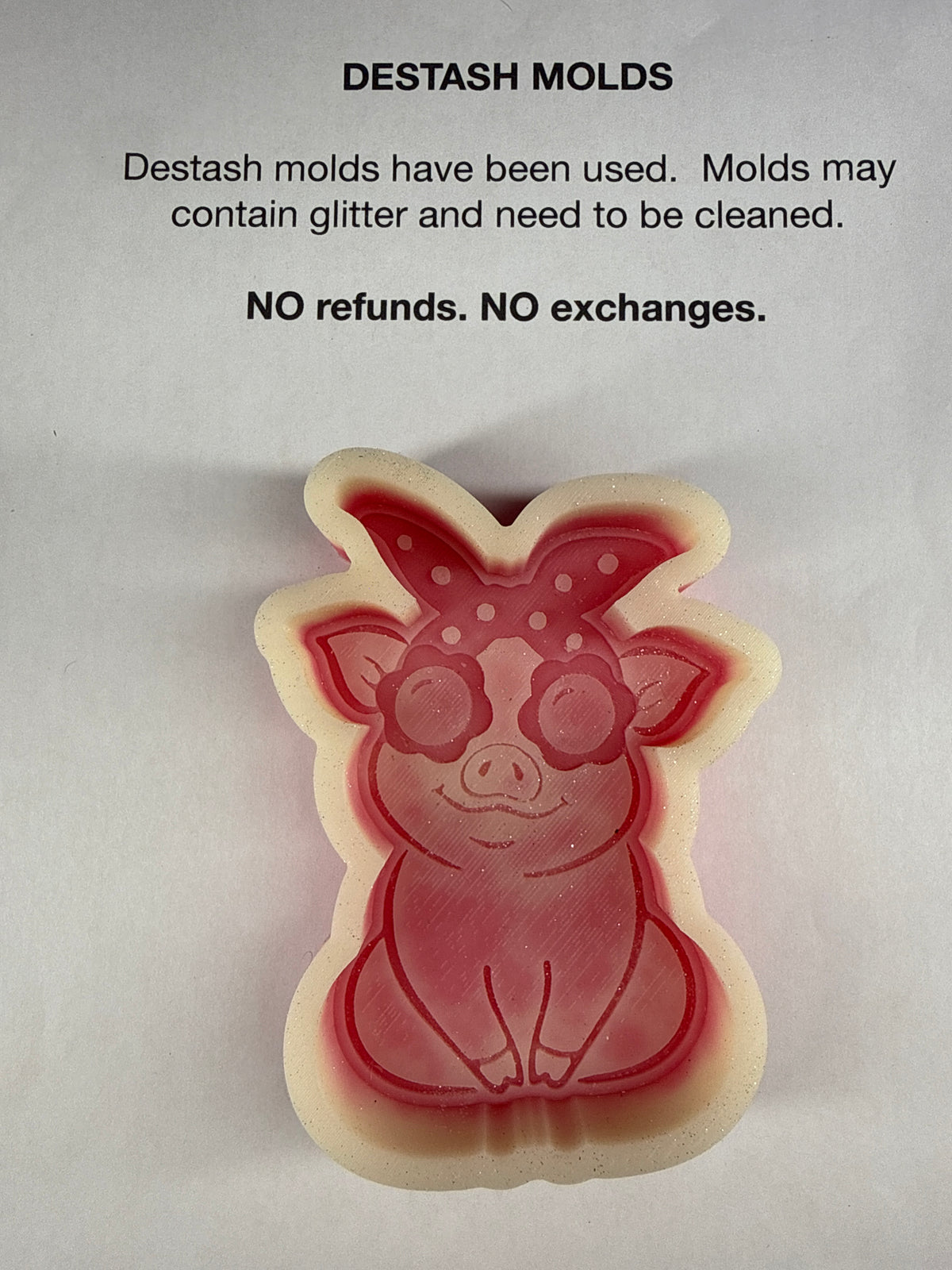 DESTASH Mold - Pig with Glasses and Bow