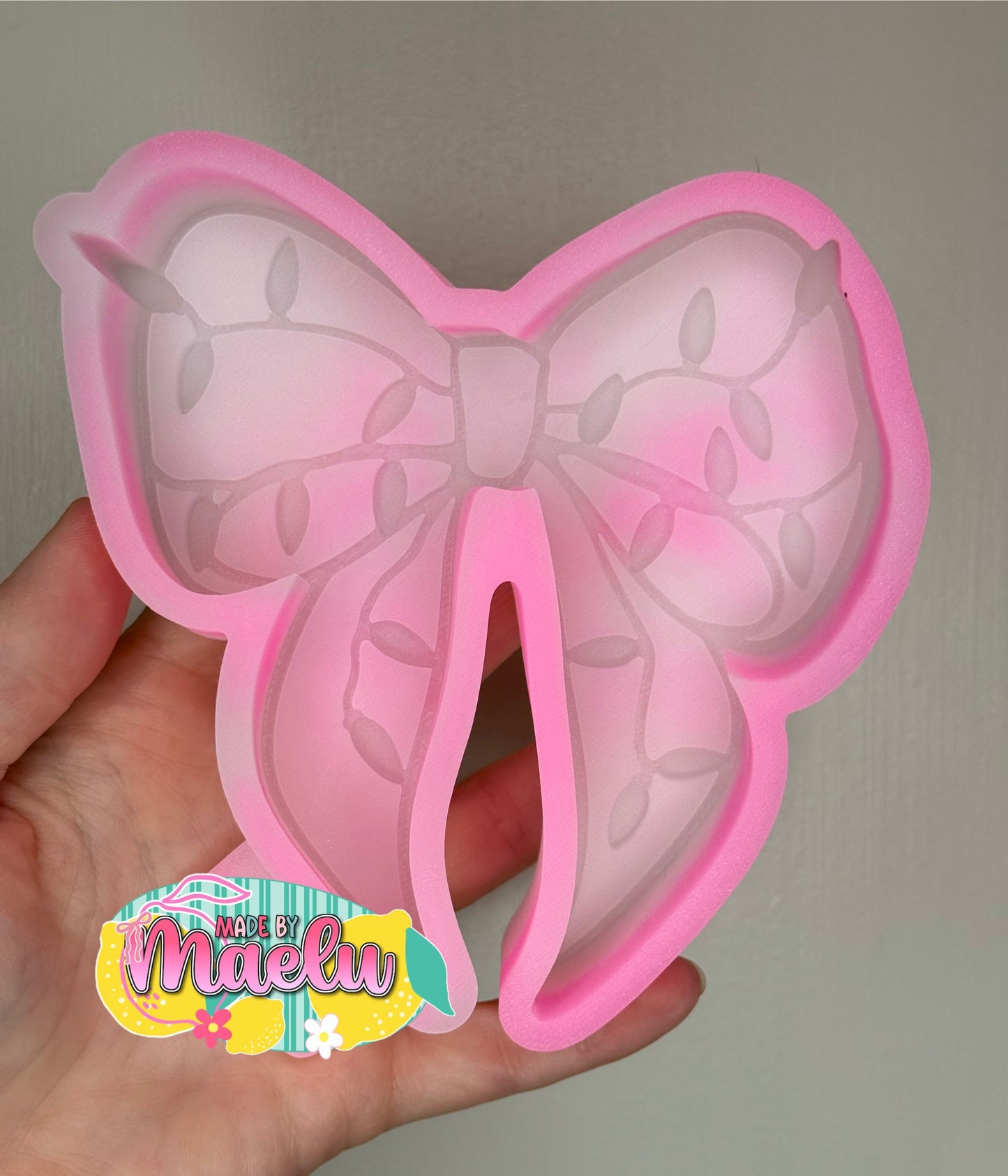 Bow with Christmas Lights Freshie Mold | silicone freshie mold