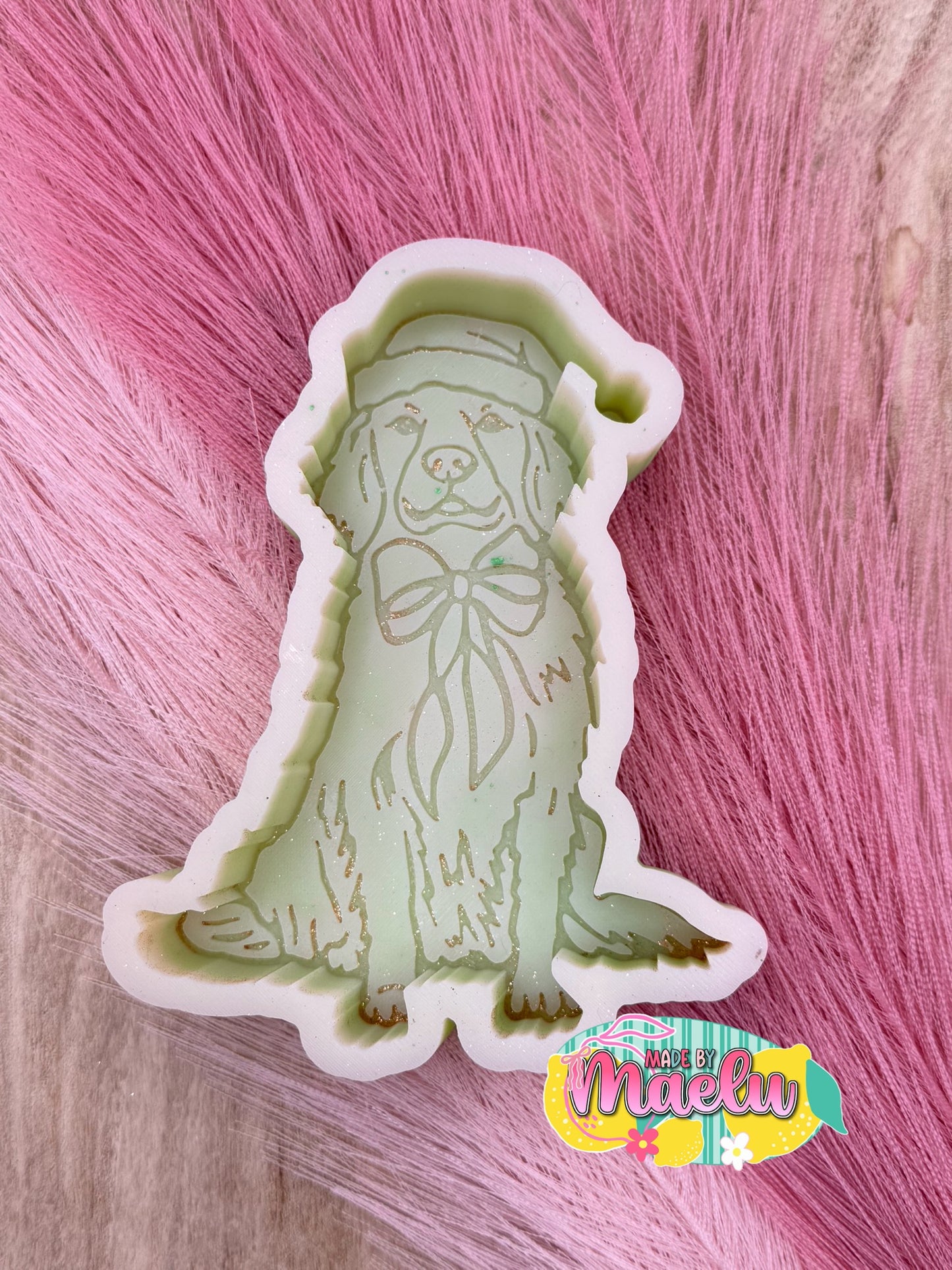 Santa Dog on a House Freshie Mold | silicone freshie mold