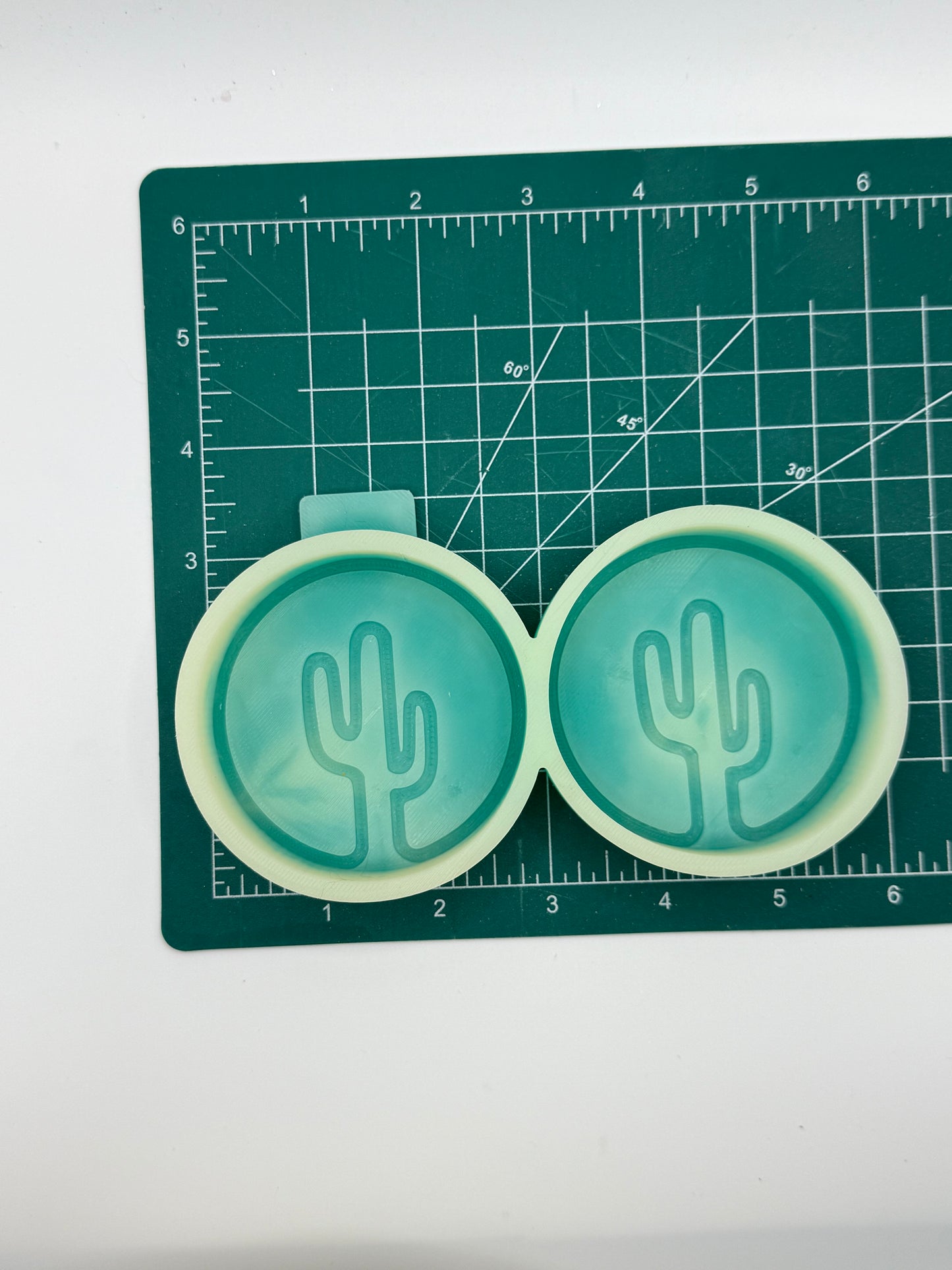 Neon Cactus Round Vent Clip Freshie Mold | silicone freshie mold