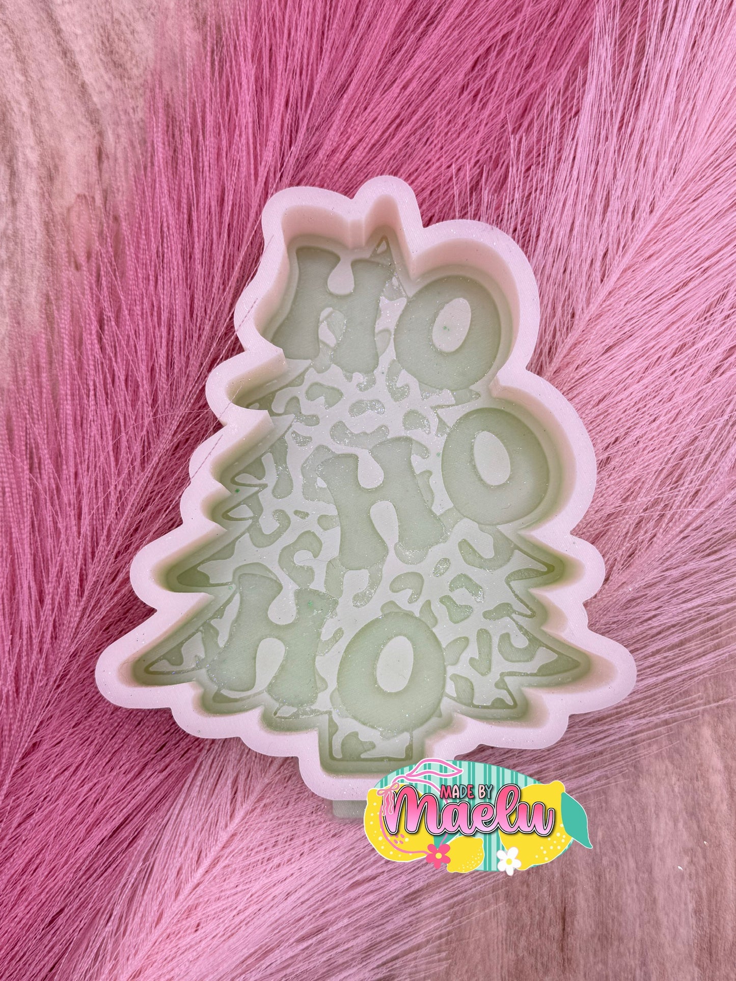 Ho Ho Ho Leopard Tree Freshie Mold | silicone freshie mold