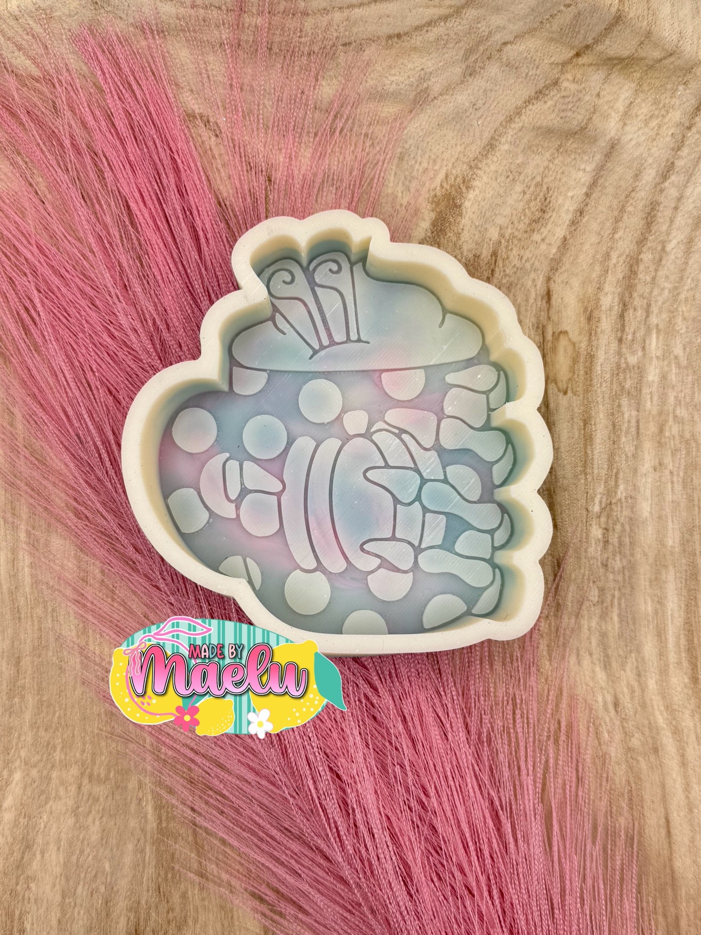Skeleton Holding Pumpkin Drink Freshie Mold | Silicone Freshie Mold