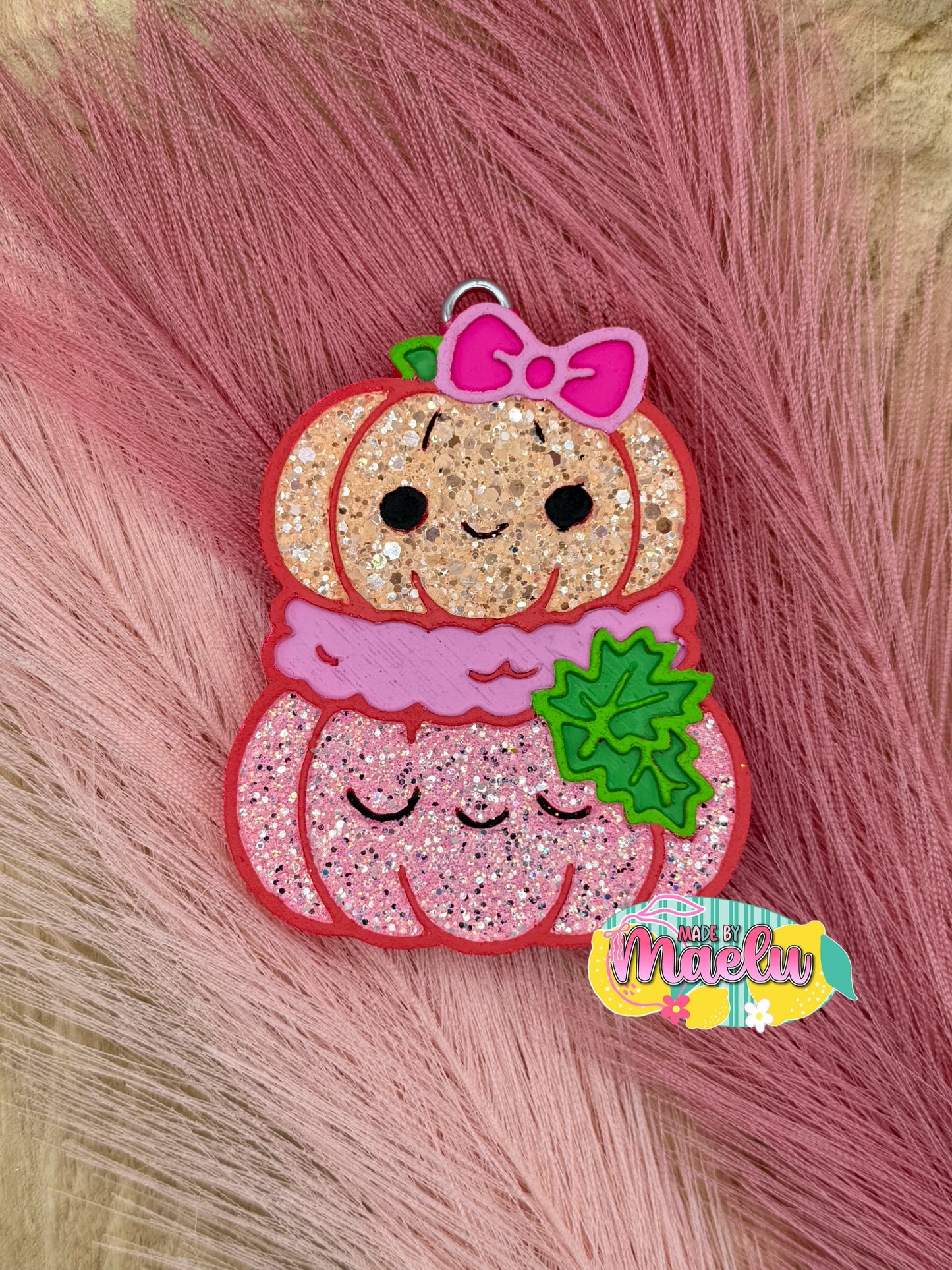 Cute Stacked Pumpkins with Scarf Freshie Mold | silicone freshie mold