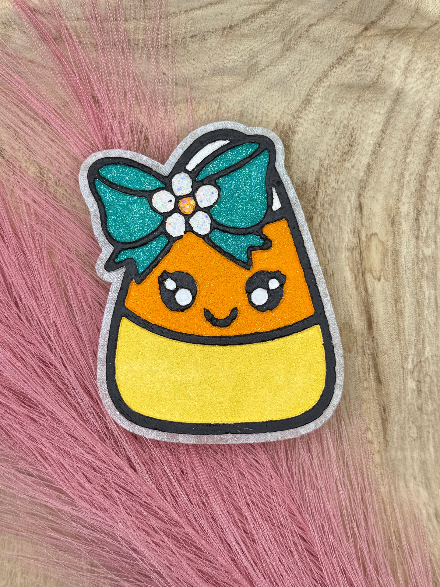 Candy Corn with Bow freshie mold | silicone freshie mold