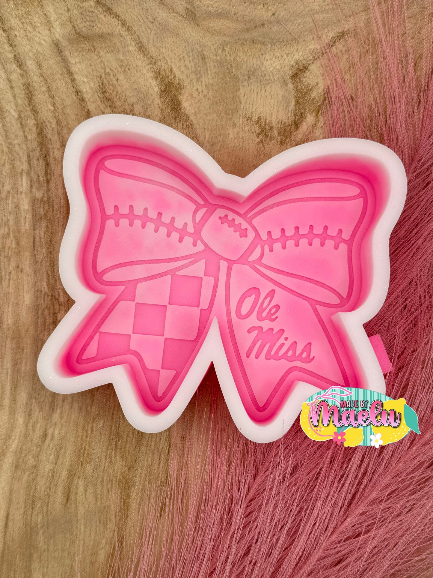 Ole Miss Football Bow Freshie Mold | silicone freshie mold