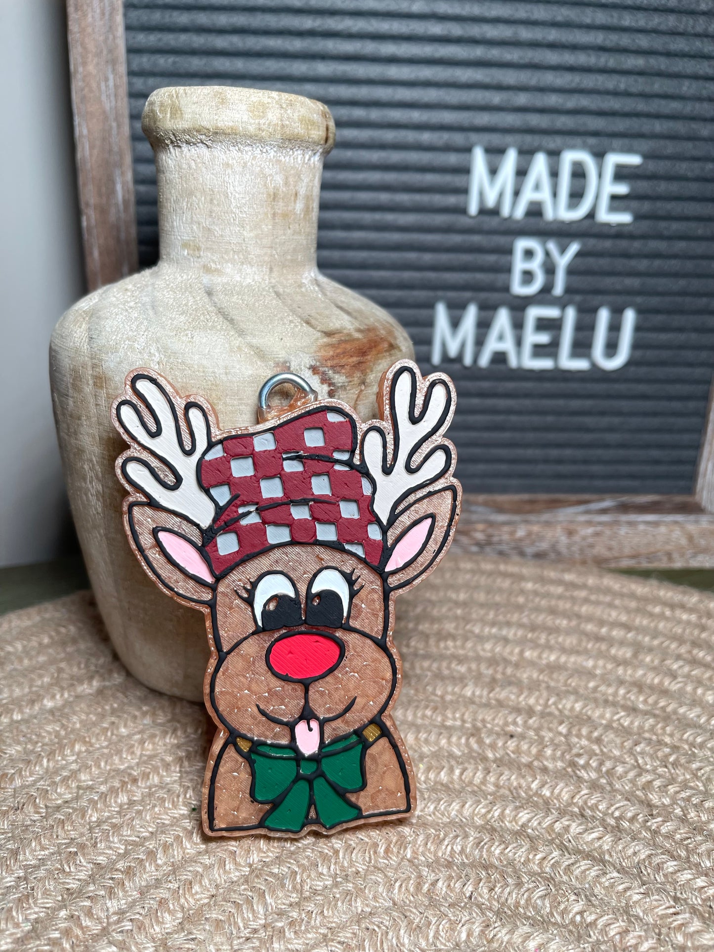 Reindeer in Toboggan Freshie Mold | silicone freshie mold
