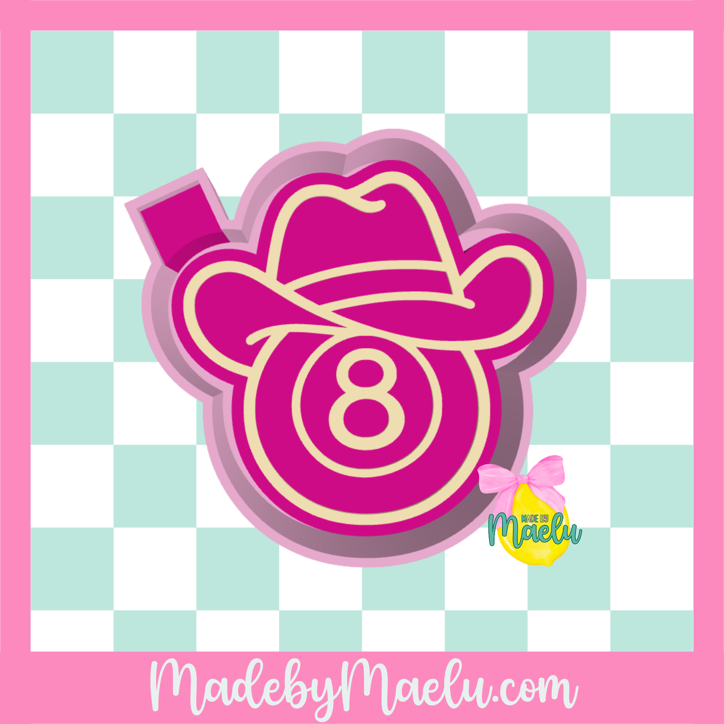 8-ball Cowboy Freshie Mold | Silicone Freshie Mold | 443