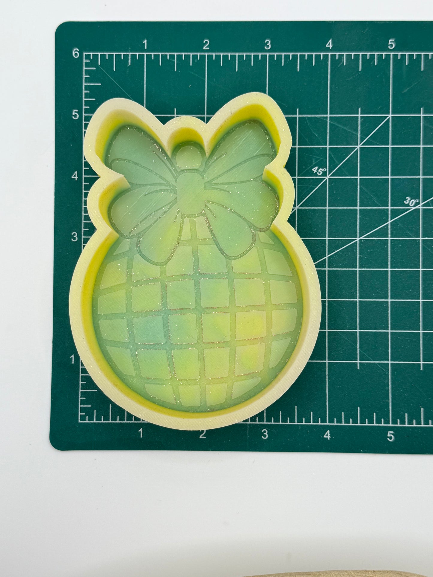 Disco Ornament with Bow Freshie Mold | silicone freshie mold