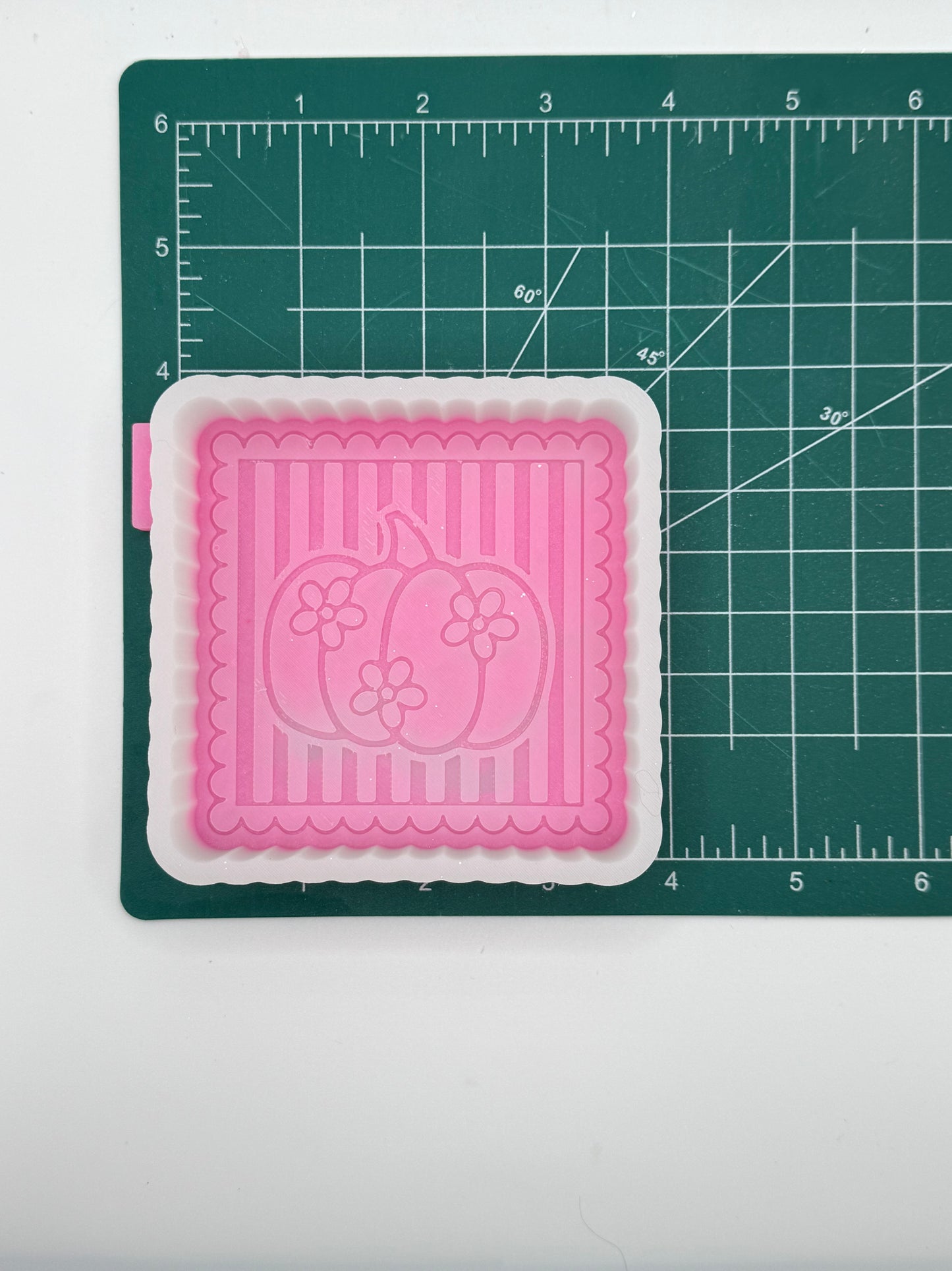 Floral Pumpkin Striped Stamp Freshie Mold | silicone freshie mold