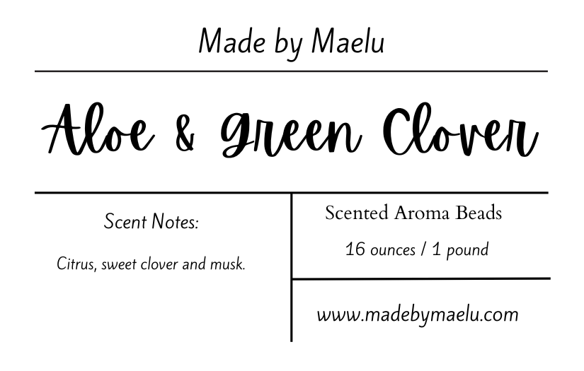Aloe & Green Clover | 1 pound | Scented Aroma Beads