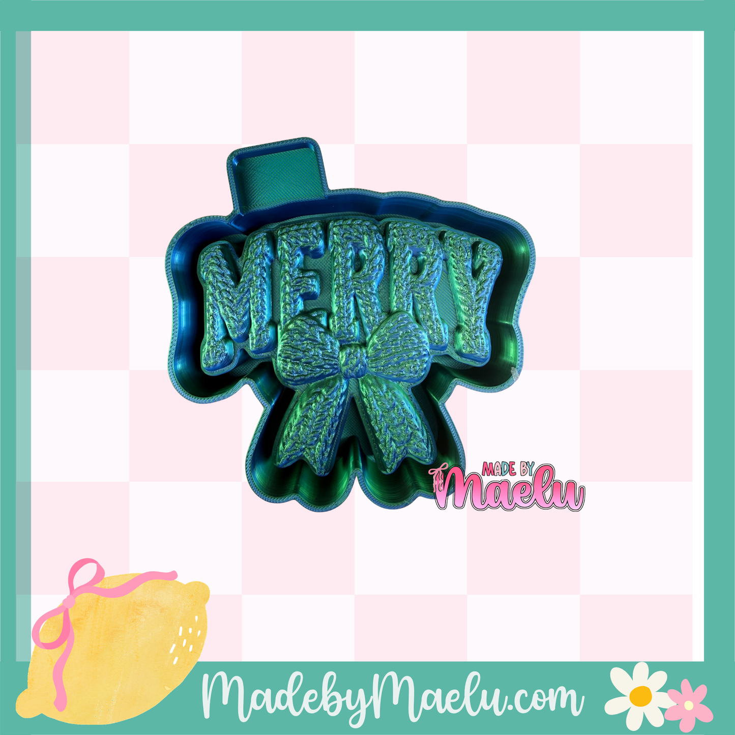 3D Merry with Bow Freshie Mold | silicone freshie mold | C170