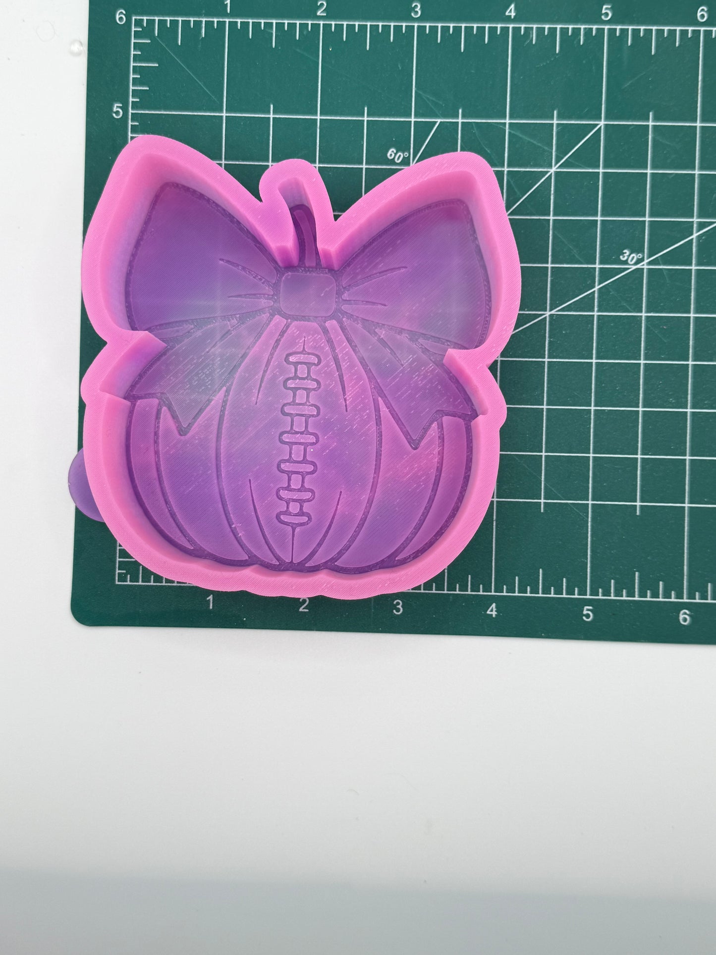 Football Pumpkin with Bow freshie mold | silicone freshie mold