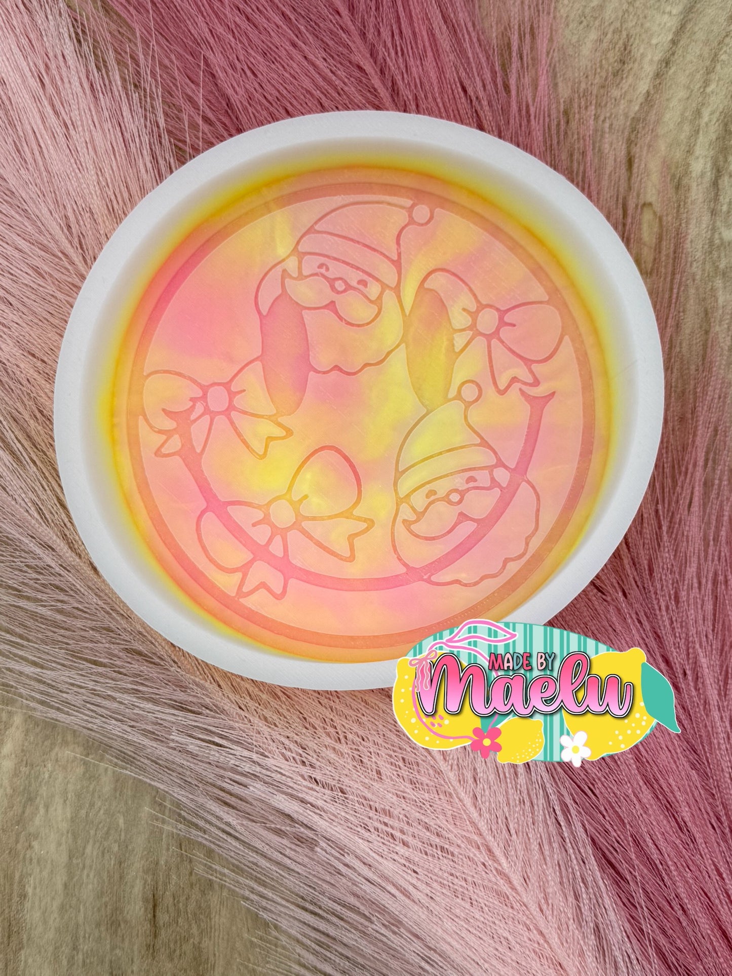 Santa & Bows Smiley Freshie Mold | silicone freshie mold