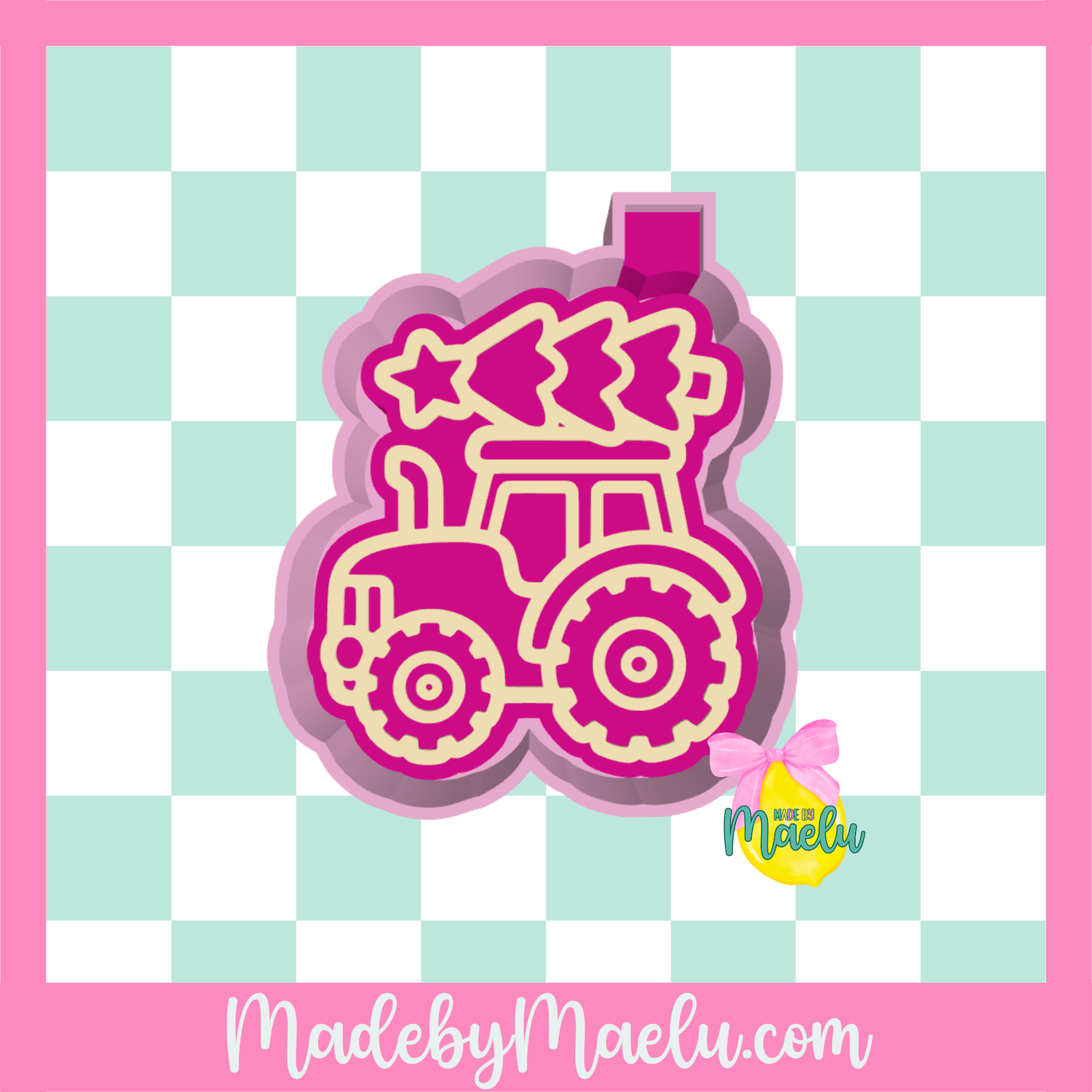 Christmas Tree on Tractor Freshie Mold | silicone freshie mold |