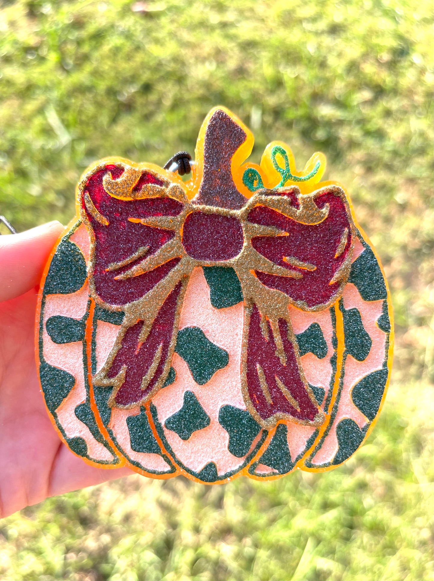 Cow Print Pumpkin with Bow Freshie Mold | Silicone Freshie Mold