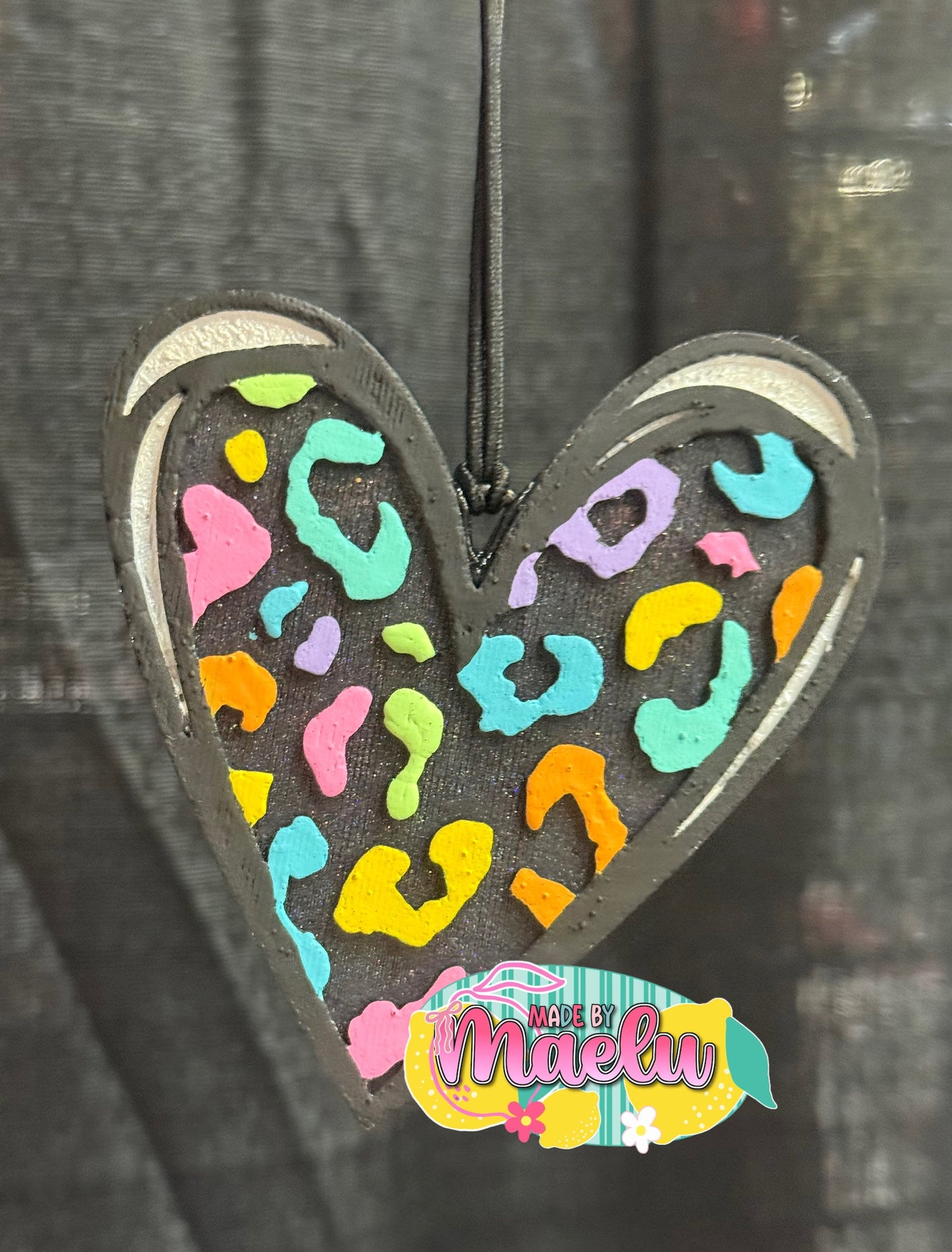Leopard Print Heart Freshie Mold | Silicone Freshie Mold