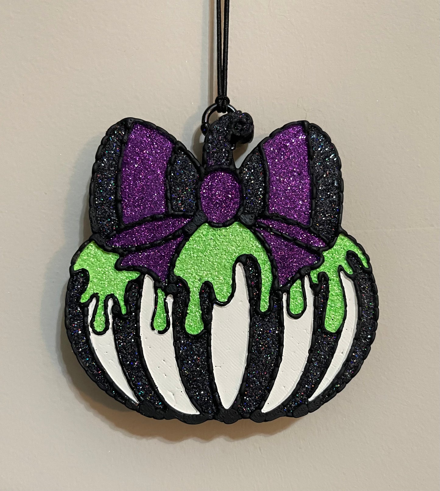 Striped Drip Pumpkin with Bow Freshie Mold | Silicone Freshie Mold