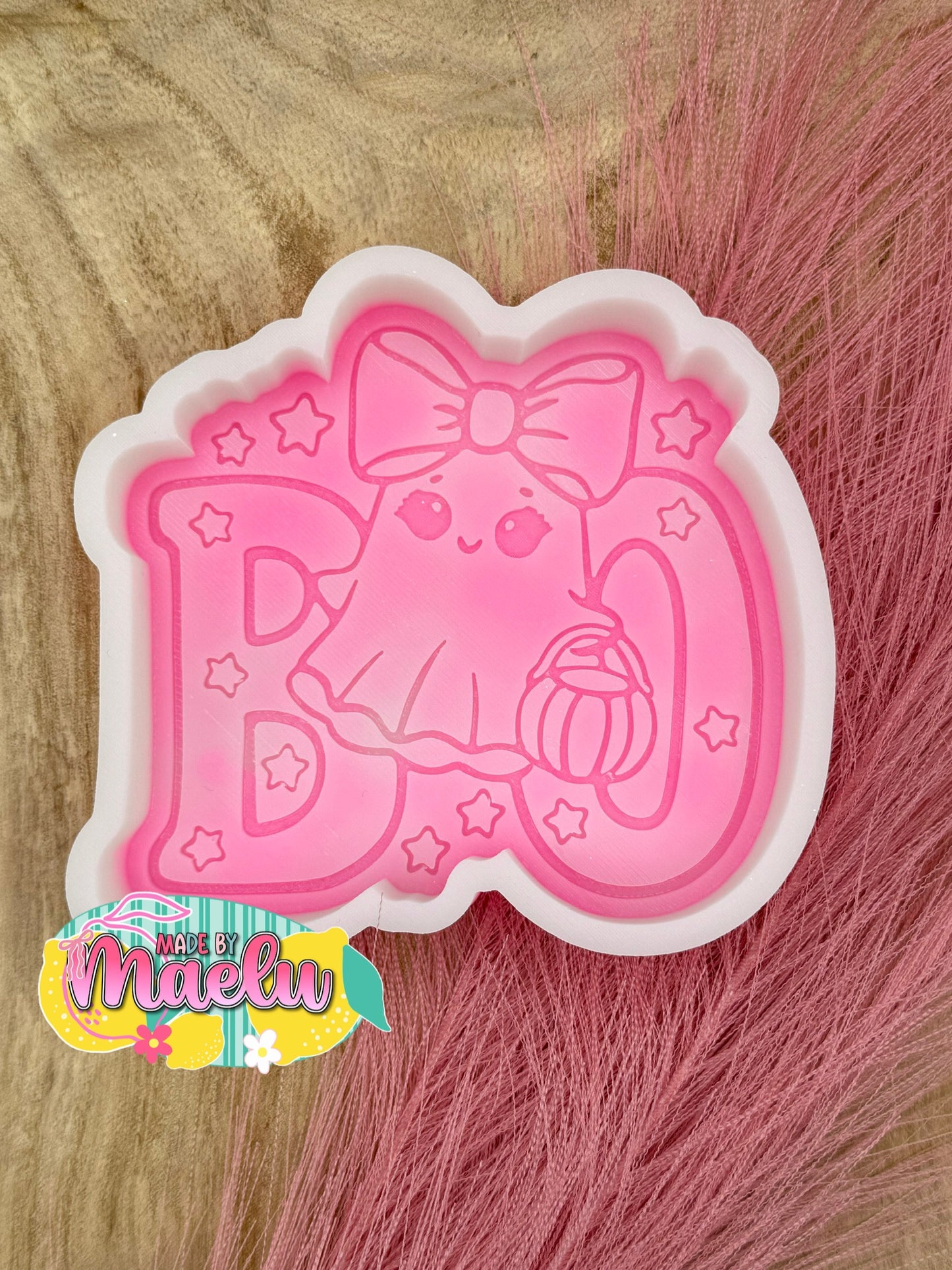 BOO with Cute Ghost freshie mold | silicone freshie mold