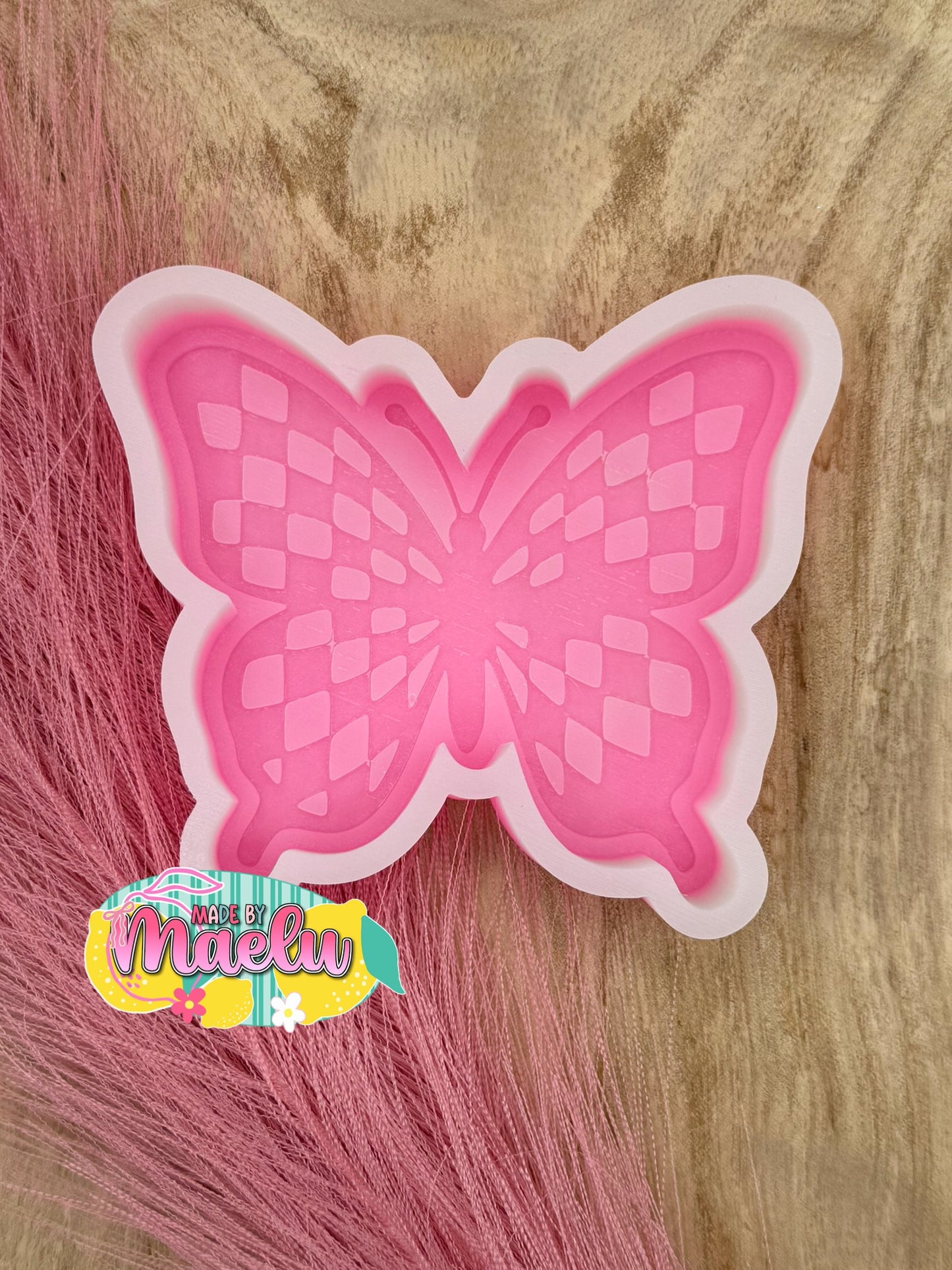 Checkered Butterfly Freshie Mold | Silicone Freshie Mold