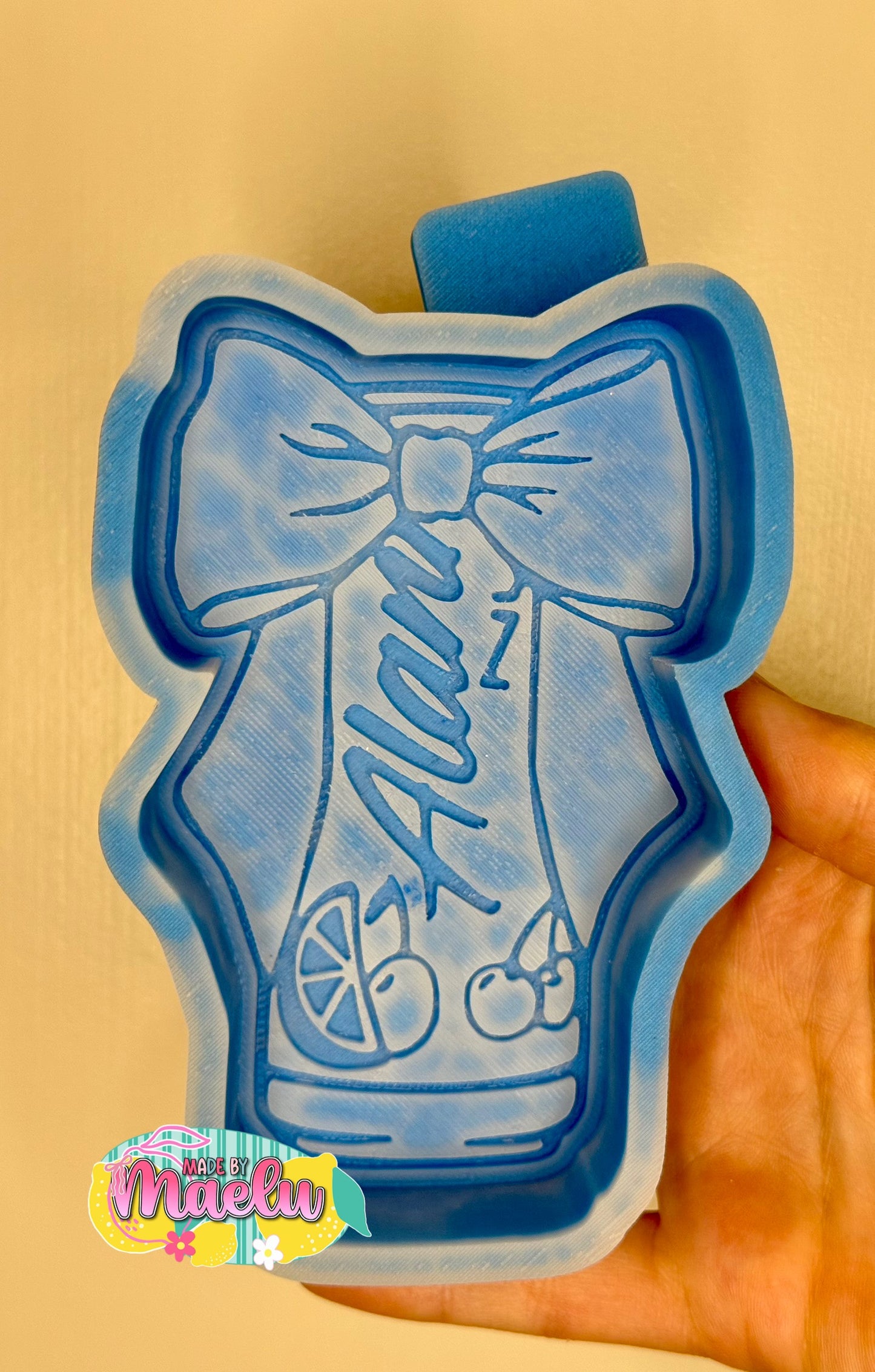 Energy Drink with Bow Freshie Mold | silicone freshie mold