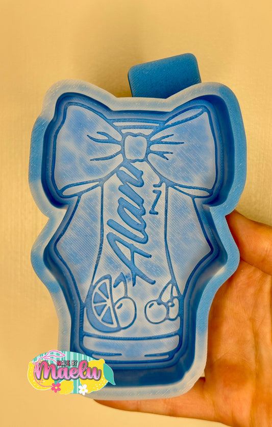 Energy Drink with Bow Freshie Mold | silicone freshie mold