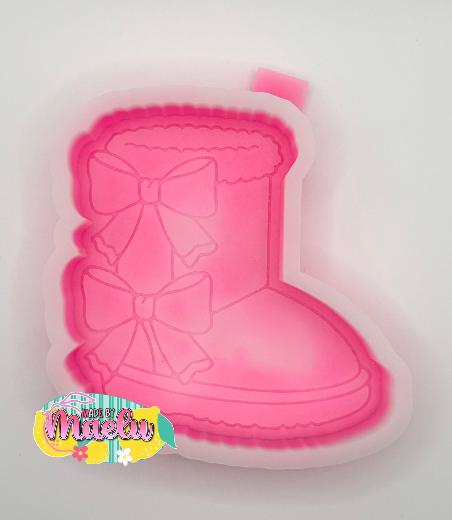 Coquette Bow on Fancy Boot Freshie Mold | silicone freshie mold