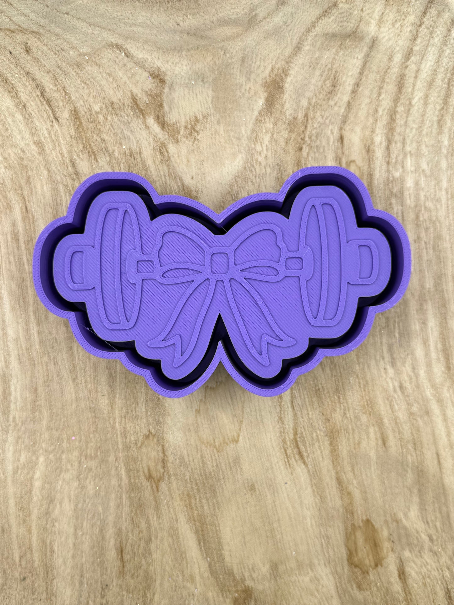 Dumbbell with Bow Freshie Mold | Silicone Freshie Mold