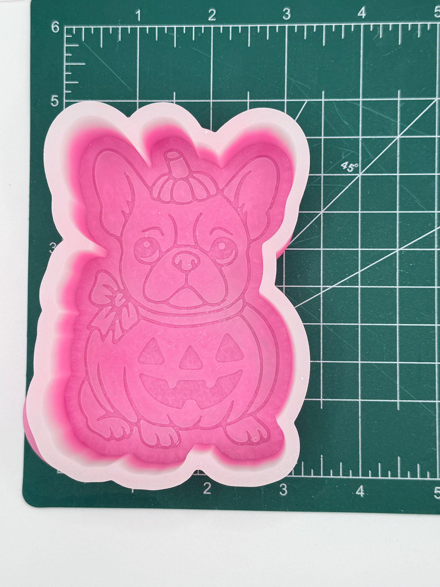 Frenchie in a Pumpkin freshie mold | silicone freshie mold