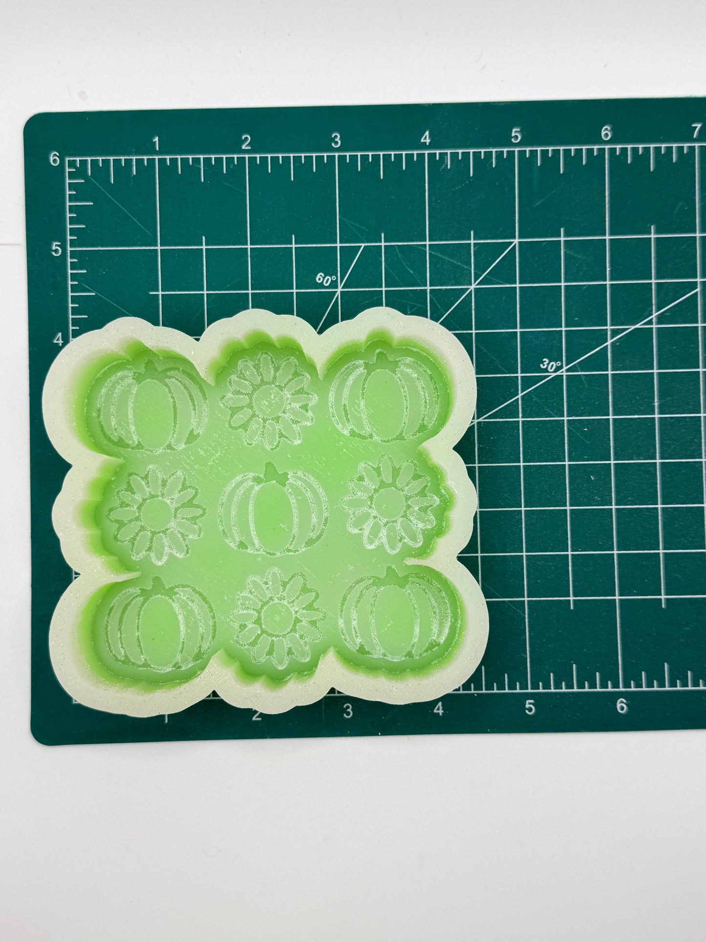 Pumpkin Daisy Grid freshie mold | silicone freshie mold