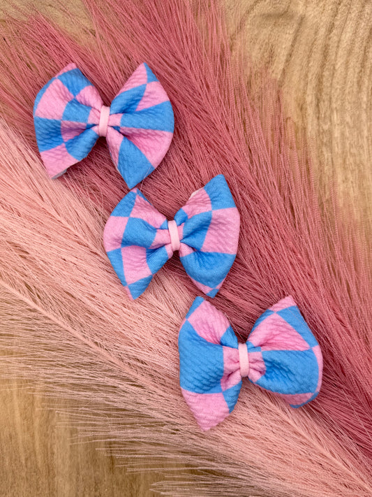 Pink & Blue Checkered | Freshie Bows