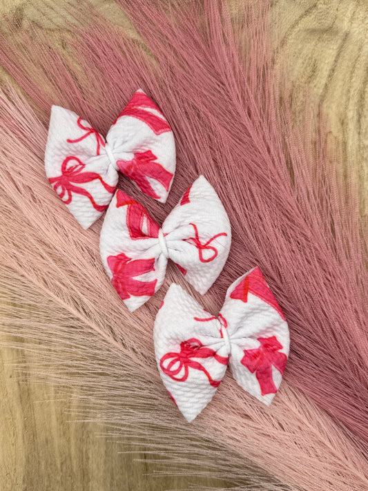White with Pink Coquette Bows | Freshie Bows