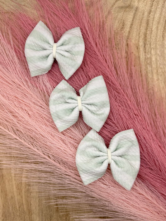 Sage Green & White Stripes | Freshie Bows