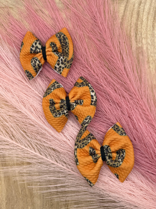 Burnt Orange with Leopard Cacti | Freshie Bows