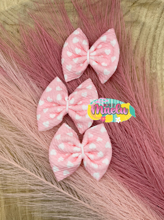 Light Pink White Hearts | Freshie Bows
