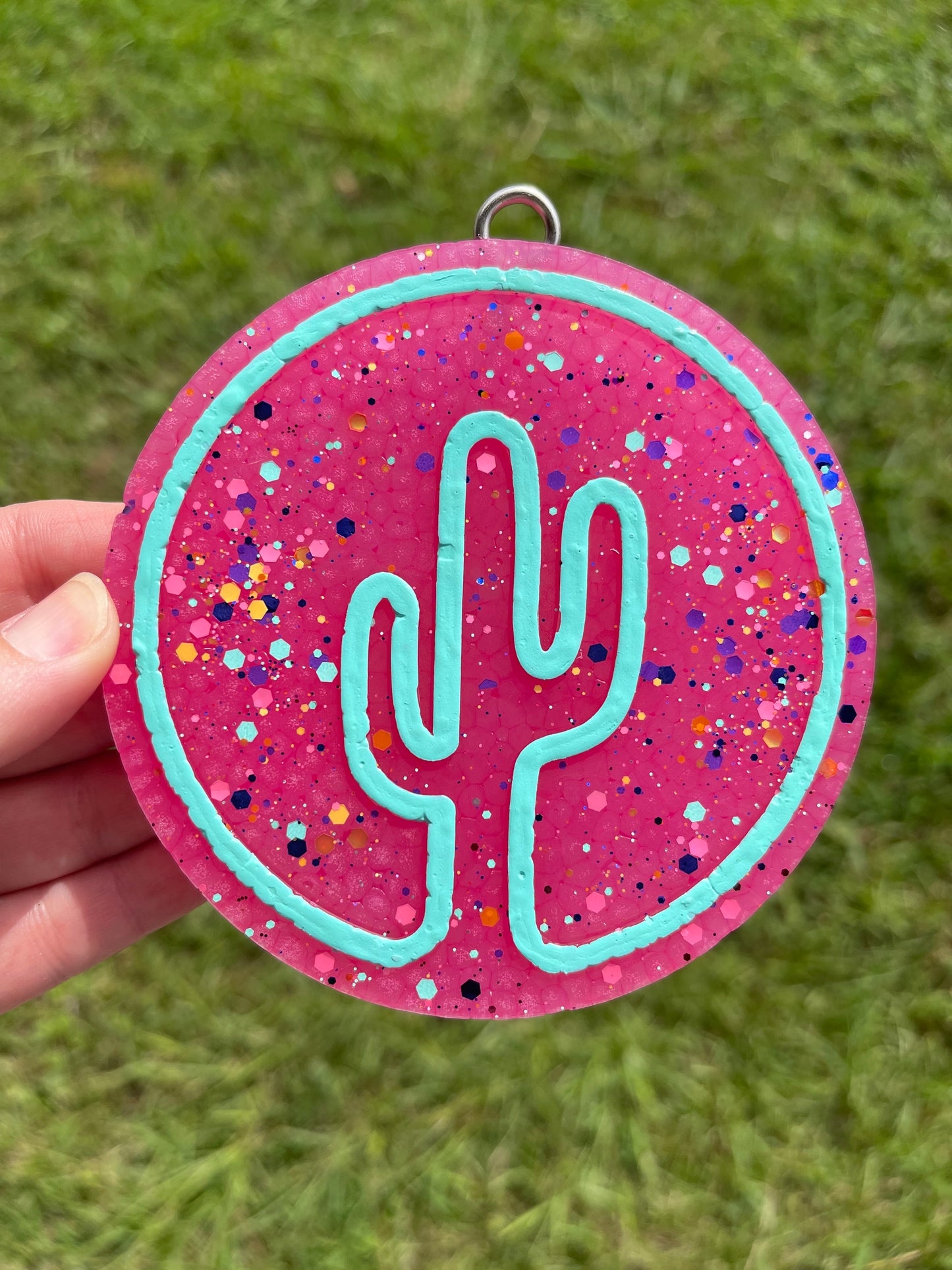 Neon Cactus Round Freshie Mold | silicone freshie mold