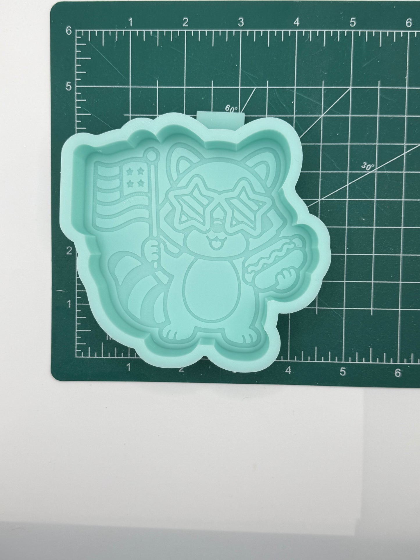 Patriotic Raccoon Freshie Mold | Silicone Freshie Mold | 398