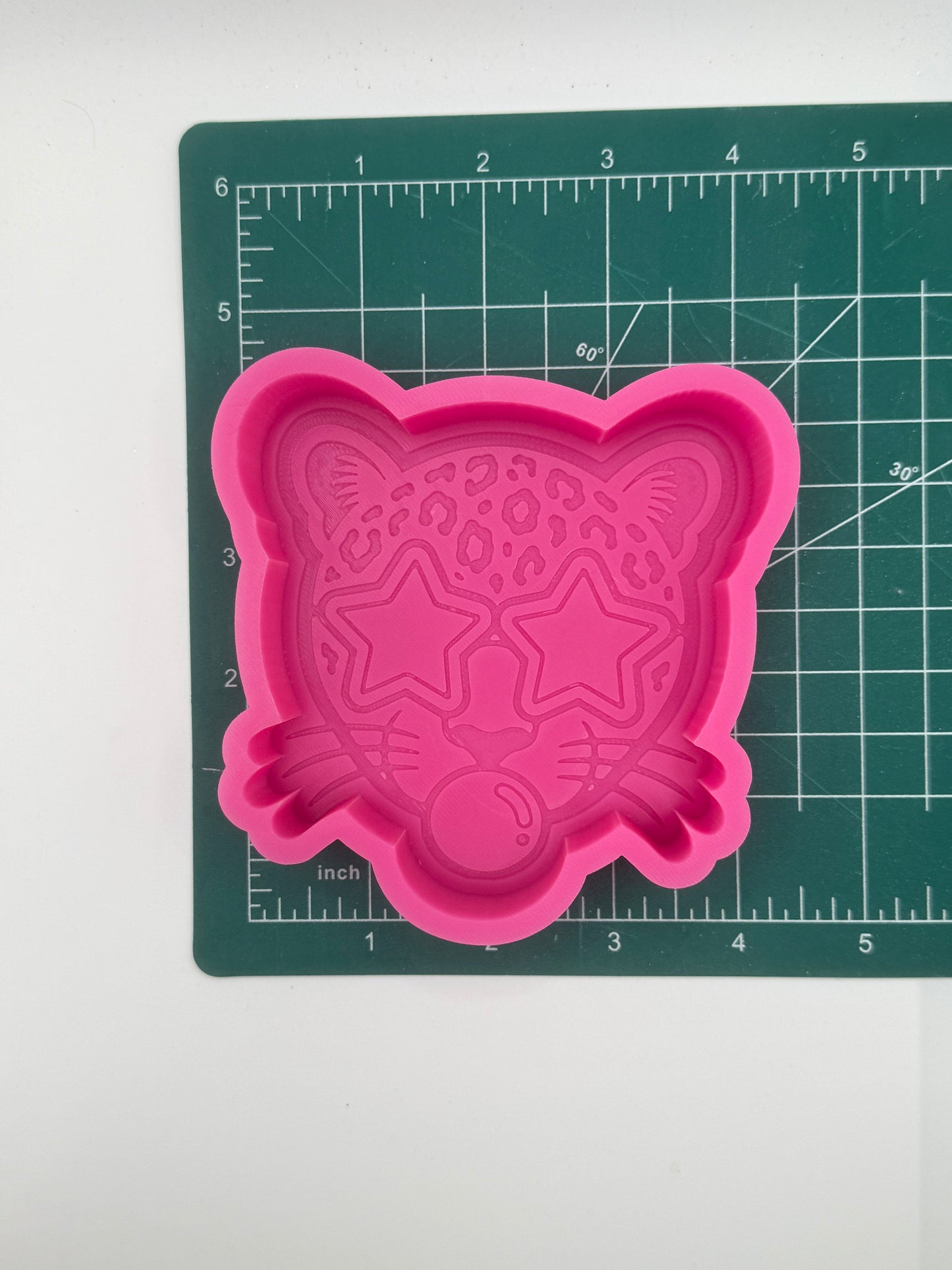 Leopard with Star Glasses & Gum Freshie Mold | Silicone Freshie Mold | 431