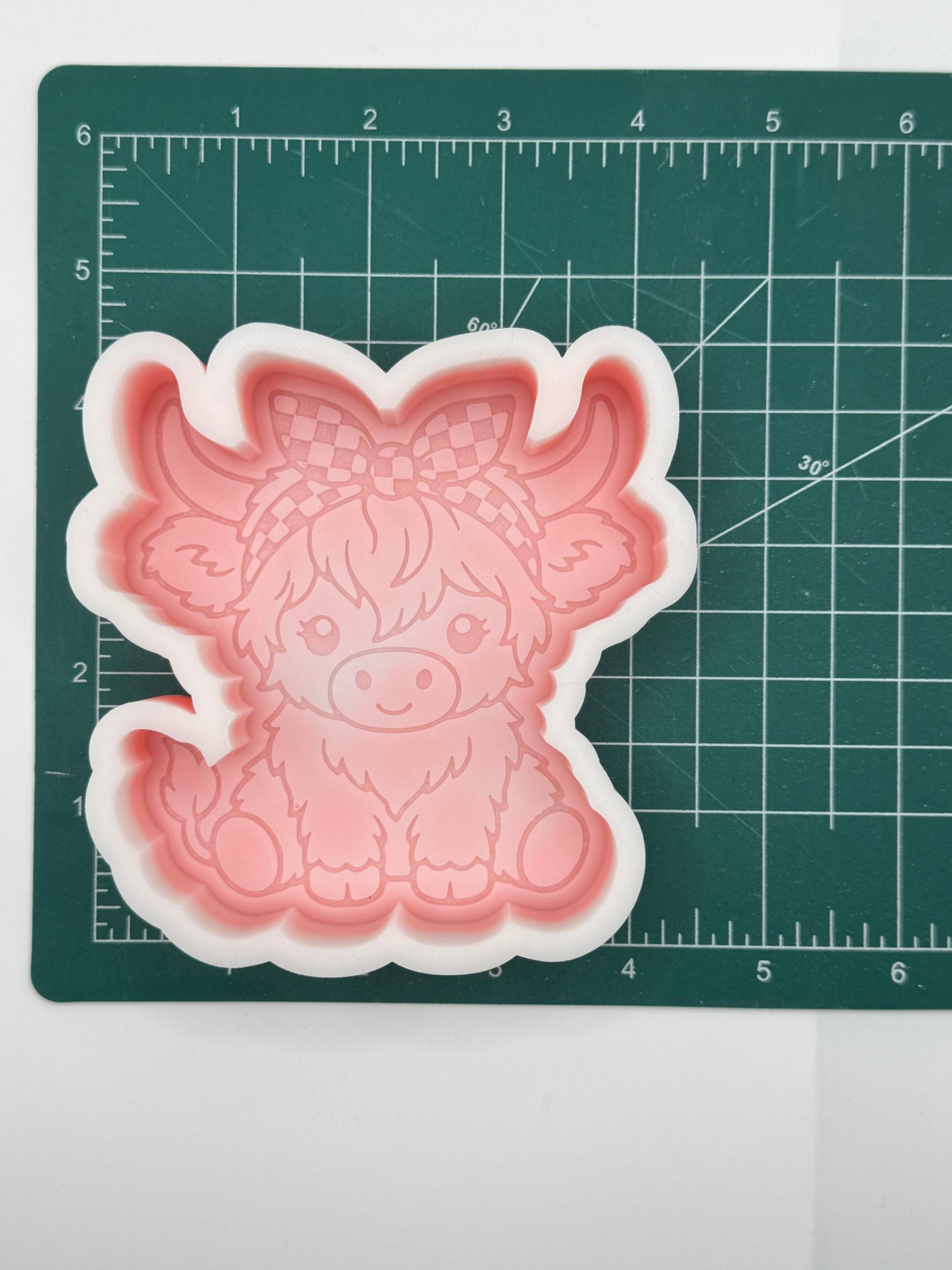 Highland with Checkered Bandana Freshie Mold | silicone freshie mold | 433
