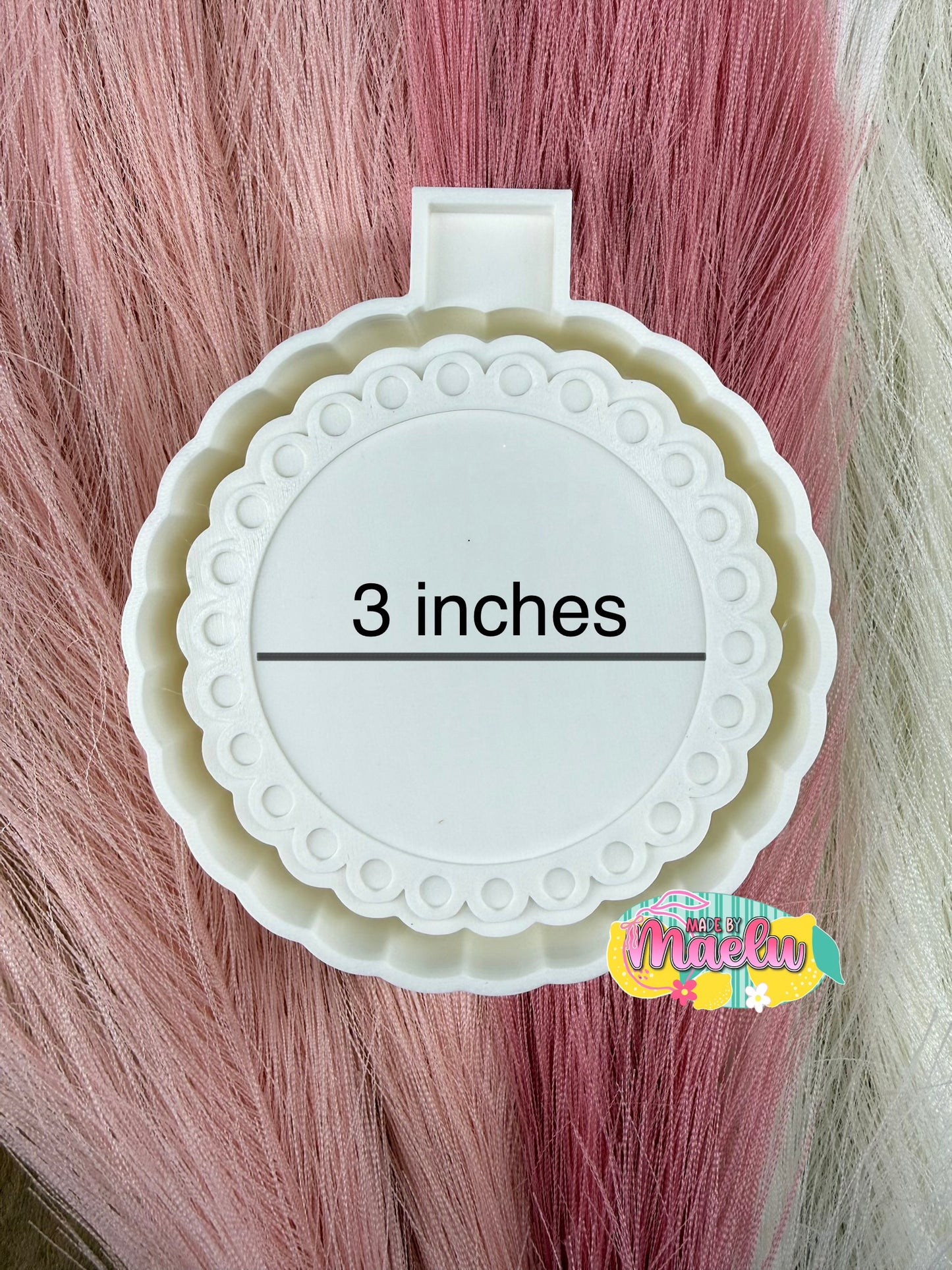 Beaded Circle Frame (3 inch cardstock) Freshie Mold | Silicone Freshie Mold | 434