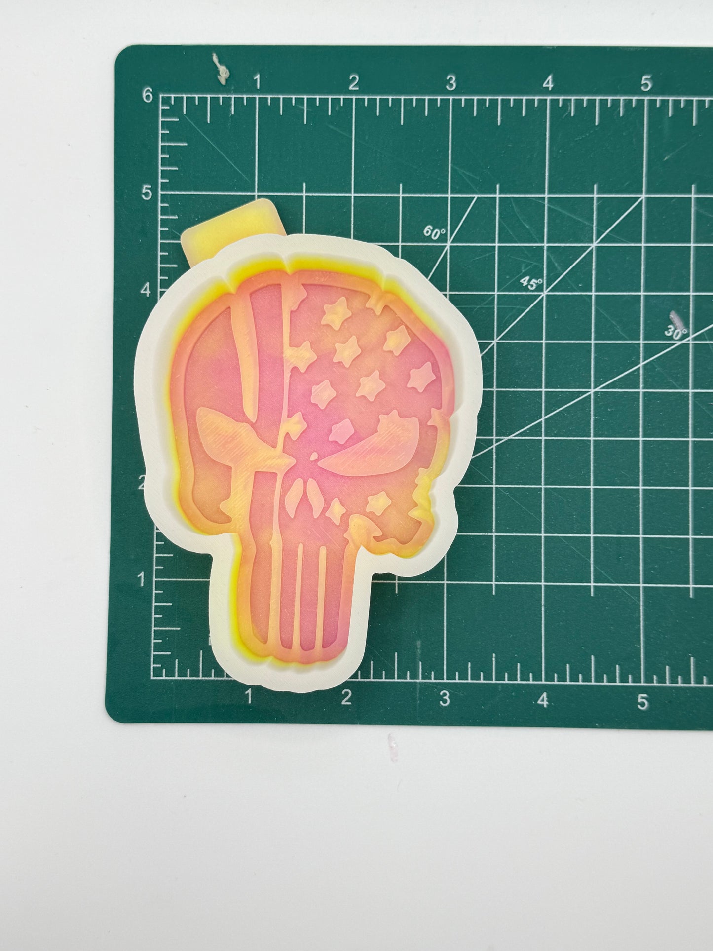 Skeleton Face with Flag Freshie Mold | Silicone Freshie Mold