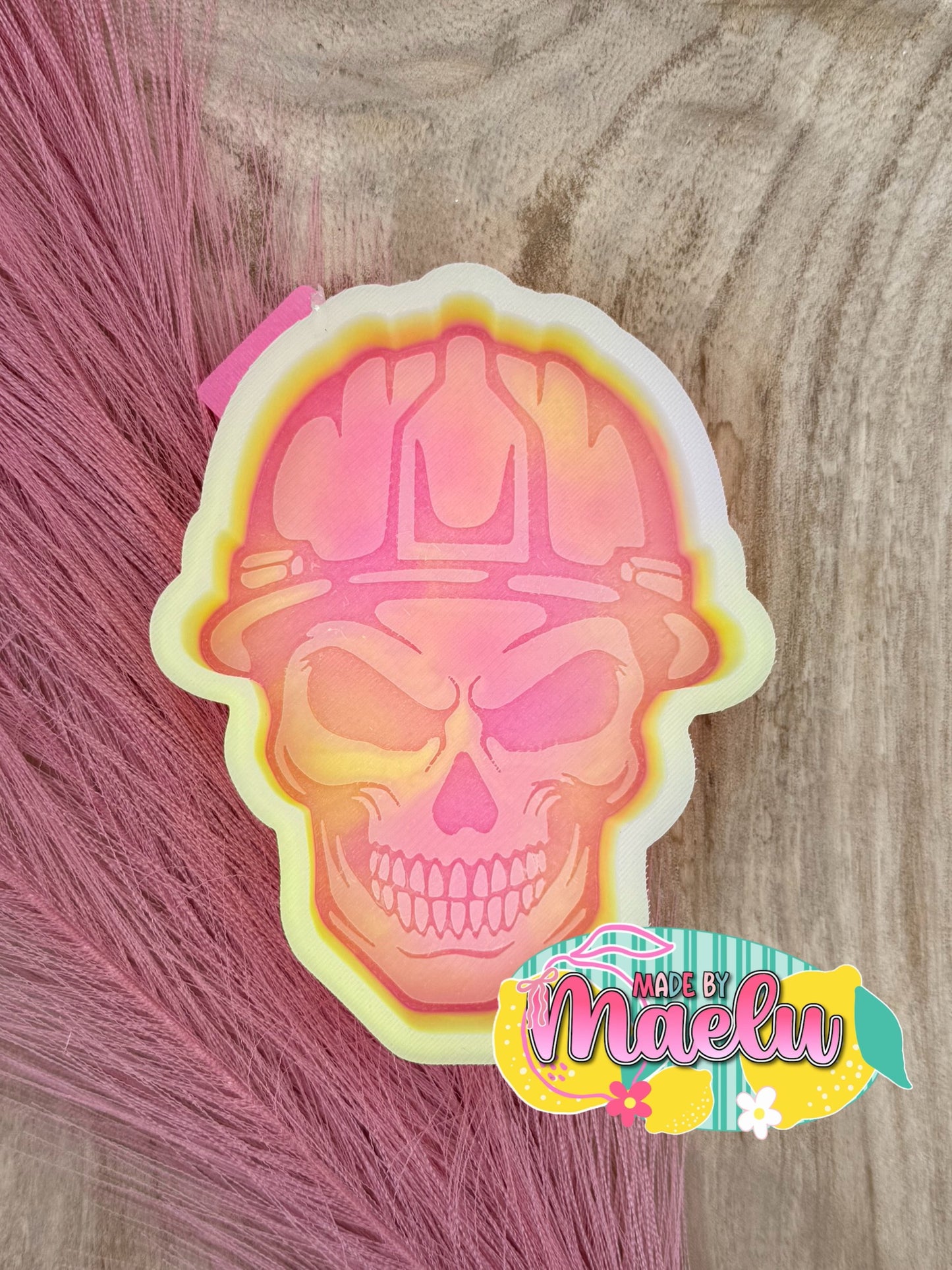 Construction Hat Skeleton Freshie Mold | Silicone Freshie Mold