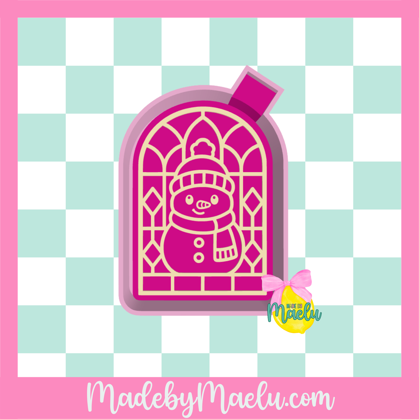 Stained Glass Snow Man CWD Freshie Mold | silicone freshie mold | C198