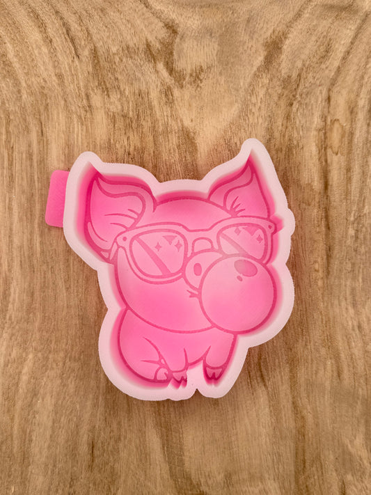 Pig with Bubble Gum (Overstock) Freshie Mold | silicone freshie mold