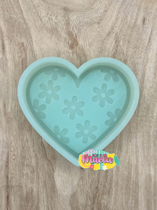 Heart with Flowers Freshie Mold | Silicone Freshie Mold