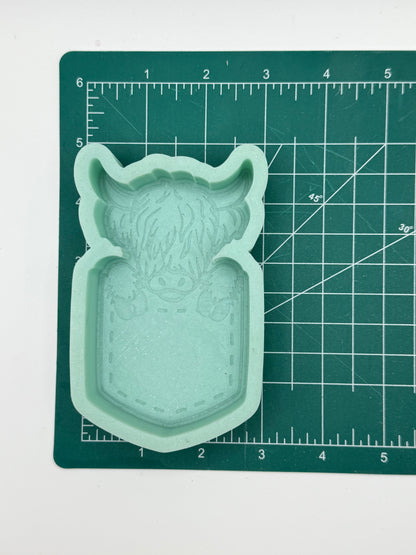 Highland Cow in a Pocket Freshie Mold | silicone freshie mold