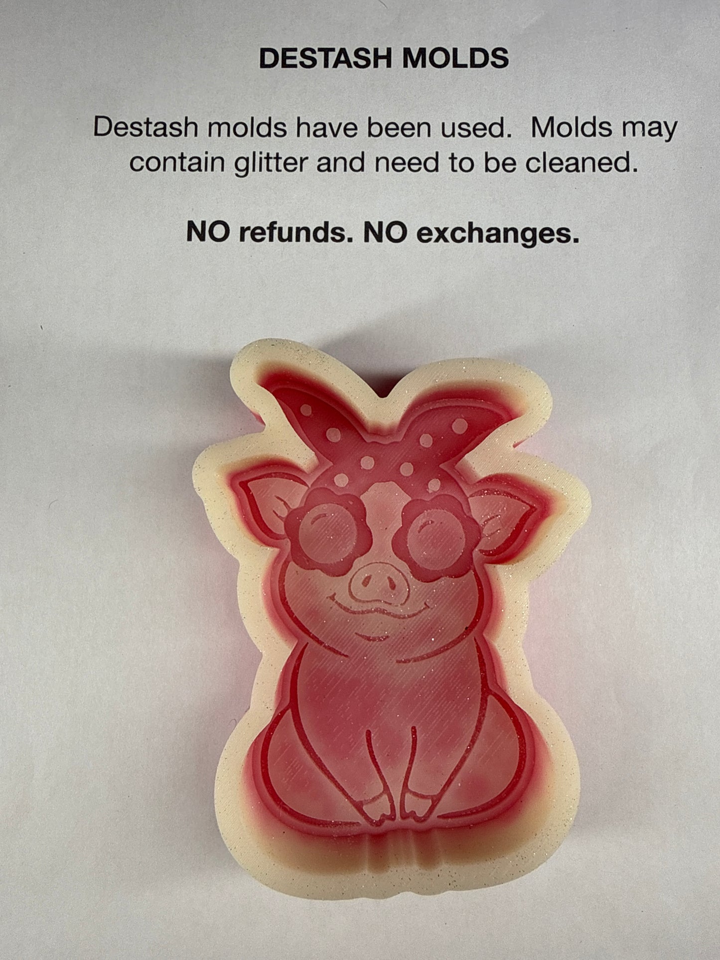 DESTASH Mold - Pig with Glasses and Bow