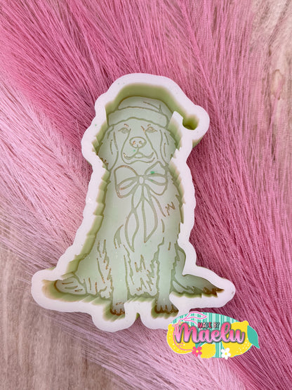 Santa Dog on a House Freshie Mold | silicone freshie mold