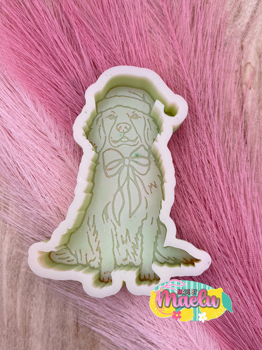 Santa Dog on a House Freshie Mold | silicone freshie mold
